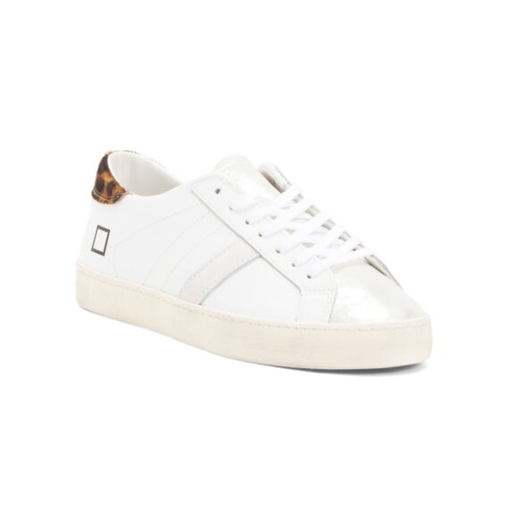 D.A.T.E. White/leopard Leather Hill Low Pop Sneakers